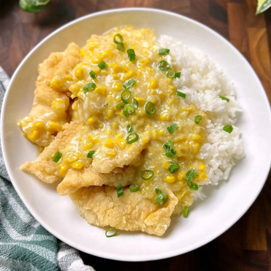 Cream Corn Fish with Rice