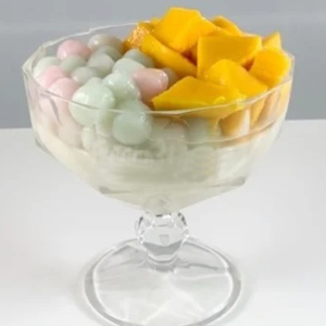 Mango Sweet Tofu Pudding with Mini Glutinous Rice Balls