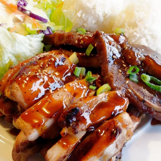 13. Chicken Teriyaki & Beef Short Ribs