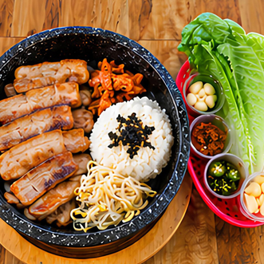 Pork Belly & Lettuce Set 삼겹살 & 쌈