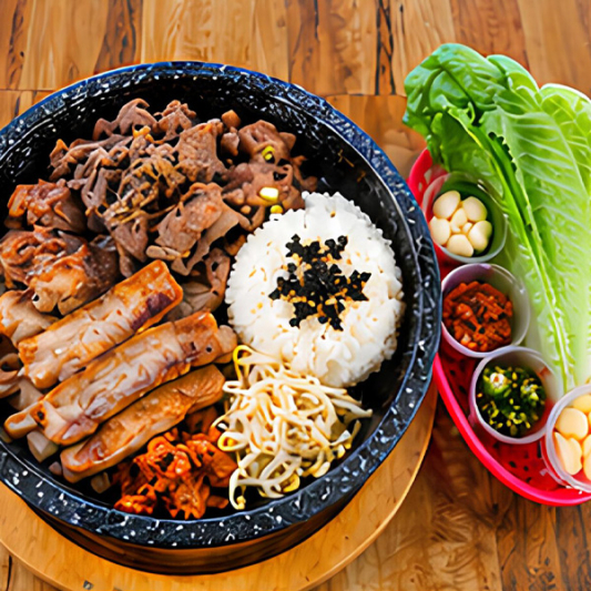 Korean BBQ Combo 불고기 & 삼겹살 & 쌈