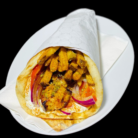 Chicken Souvlaki on a Pita