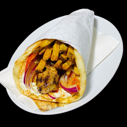Pork Souvlaki on a Pita