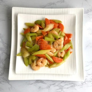 Chinese Celery Snow Peas Shrimp / 中芹雪豆大虾球
