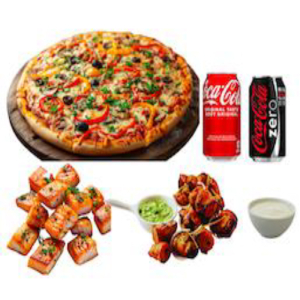 1 Medium Pizza & 1 lb Fish or Soya Chaap Combo