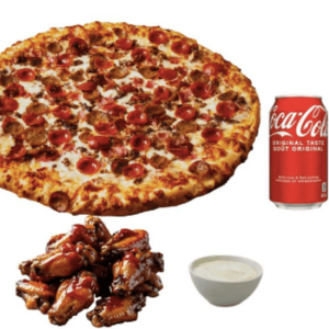 1 Small Pizza & 8 Wings Combo