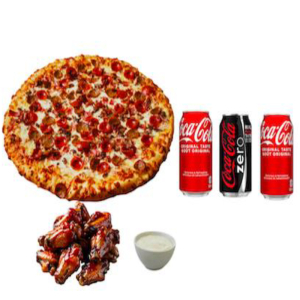1 Large Pizza & 12 Wings Combo