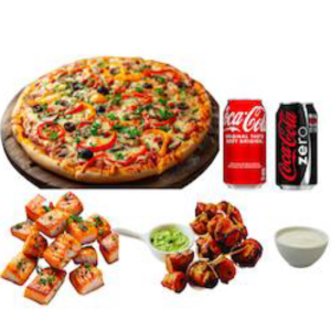 1 Large Pizza & 1 lb Fish or Soya Chaap Combo