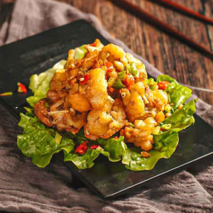 Spicy Salt Frog with Tofu