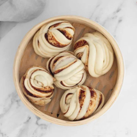 Steamed Red Bean Bun with Egg