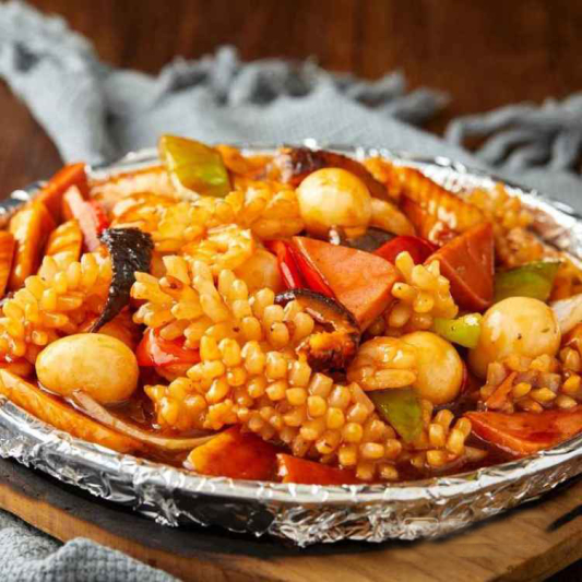 Seafood with Satay Sauce Sizzling Platter 