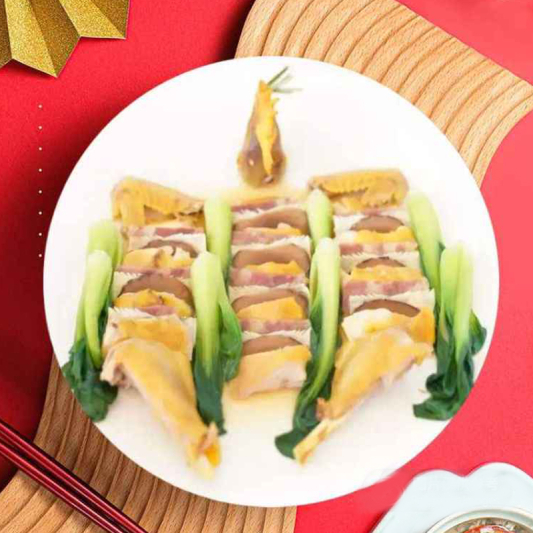 Steamed Chicken with Ham & Mushrooms