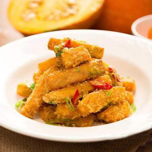 Fried Pumpkin with Salted Egg Yolk