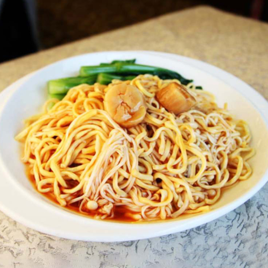 Braised Noodles with Dried Scallops & Enoki Mushrooms