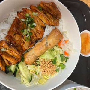 V8. Grilled Chicken and Egg Rolls