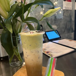 D17. Iced Coffee with Matcha Foam