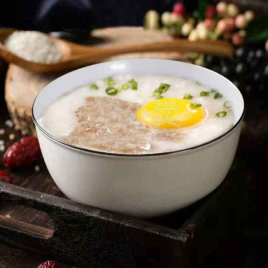 C1. Raw Egg with Minced Beef Congee