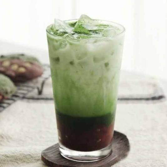 F4. Iced Green Tea Red Bean Latte