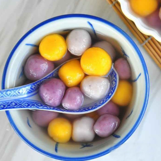 U6. Purple Rice with Sesame Rice Balls & Mango