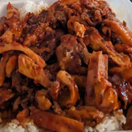 Chicken, Beef & Pork Teriyaki Combo
