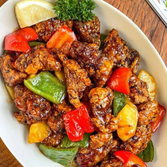 57. Sweet & Sour Pork with Pineapple 菠蘿咕噜肉