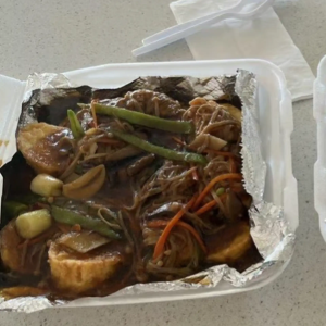 Egg Tofu with Enoki Mushroom 金菇玉子豆腐