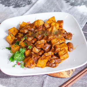 Braised Pork & Tofu Puffs Lunch Special 红烧肉豆腐泡盒饭