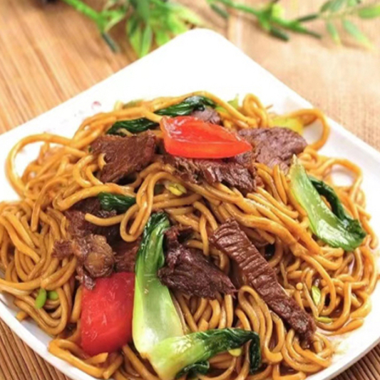 100. Beef with Vegetables Chow Mein