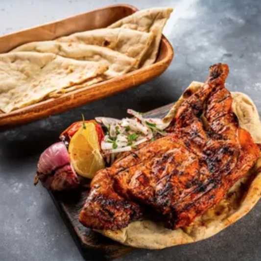 Grilled Tandoori Chicken (Half) with Salad and Naan