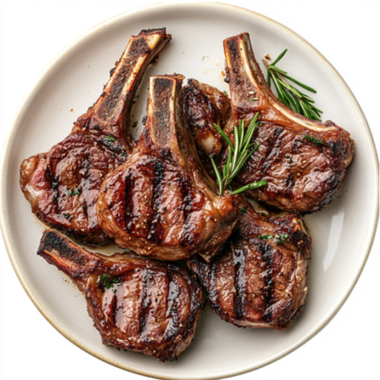 Lamb Chops with Salad and Naan