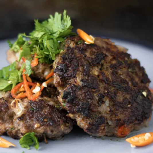 Beef Keema Kebab with Salad and Naan