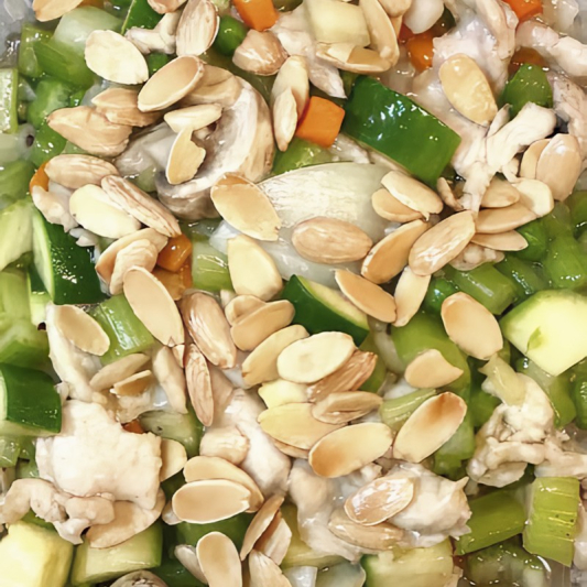 2. Chicken Almond Sub Gum Chow Mein 杏仁鸡什锦炒面 