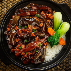Braised Eggplant with Steamed Rice 红烧茄子饭