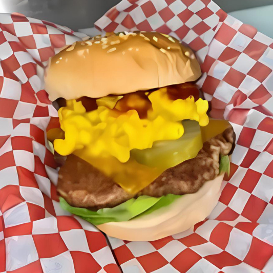 Supreme Smash Mac and Cheese Burger