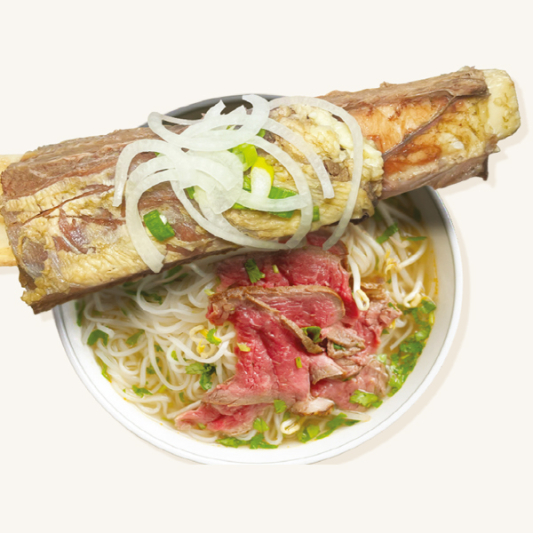 P1. Beef Short Ribs & Rare Steak Pho / Phở T&aacute;i Sườn B&ograve;
