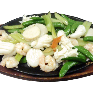 197. Seafood with Garlic Sauce 鐵板蒜茸炒海鮮