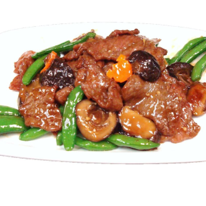 188. Stir Fried Beef with Sugar Pea & Chinese Mushroom