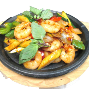 213. Spicy Basil Shrimp 鐵板九層塔蝦仁