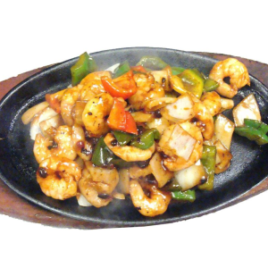 203. Shrimp with Black Bean Sauce 鐵板豉椒蝦仁