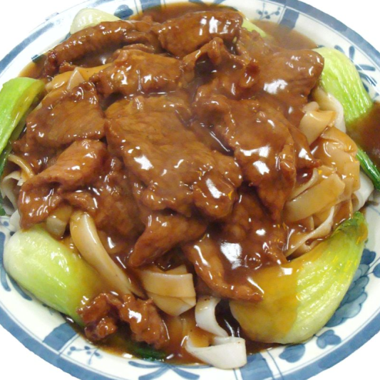 284. Rice Noodles with Beef & Vegetables in Oyster Sauce 時菜炒牛河