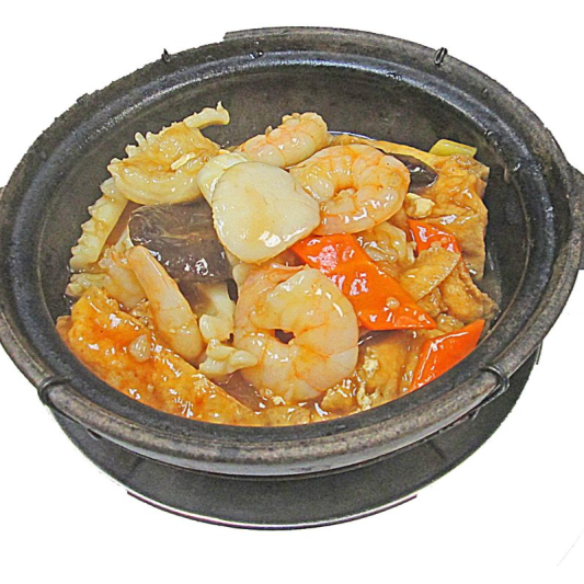 257. Seafood & Bean Curd with Assorted Meat in Hot Pot 八珍海鮮豆腐煲