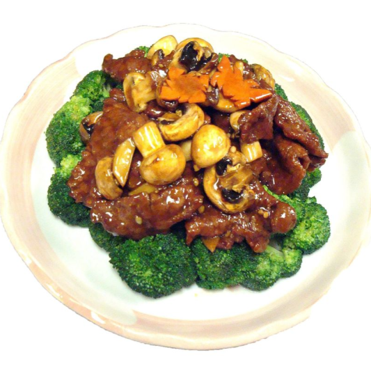 189. Sliced Beef with Mushroom & Broccoli 西蘭花磨菇牛肉