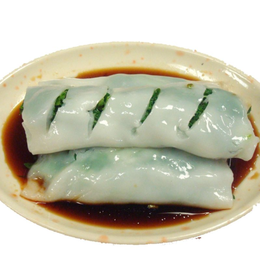 23. Steamed Scallop & Snow Pea Leaf Rice Roll 豆苗帶子腸粉