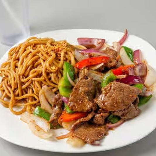 Garlic Noodles with Lemongrass Chicken