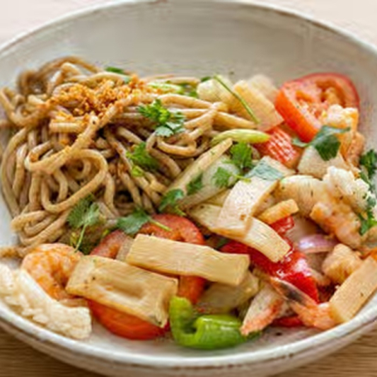 Garlic Noodles with Seafood