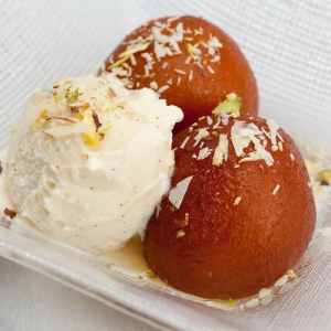 Gulab Jamun with Ice Cream