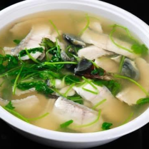 22. Fish Soup with Preserved Egg & Cilantro 芫茜皮蛋鱼片汤