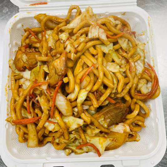 89. BBQ Pork Shanghai Think Noodles 叉烧上海炒面