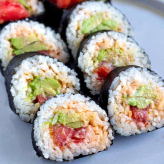 6. Vegan Spicy Tuna Roll