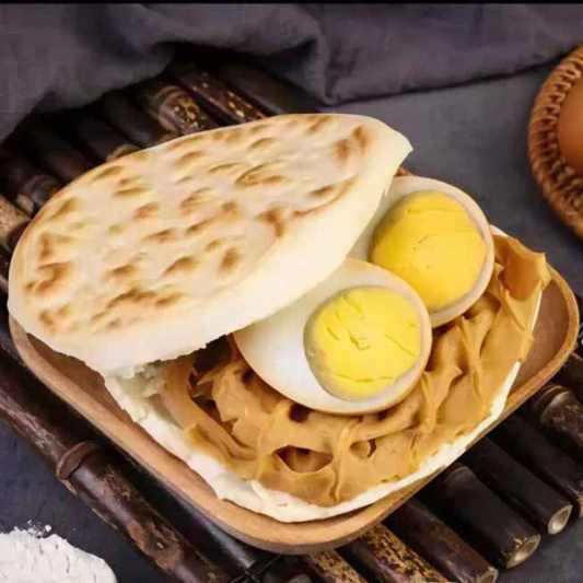 Dried Tofu & Marinated Egg Chinese Burger